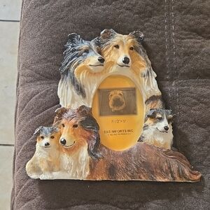 Dog-Themed Picture Frame with Brown and Black Accents